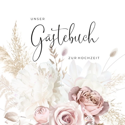 G&auml;stebuch zur Hochzeit romantische Boho-Rosen - Sarah Rockstroh