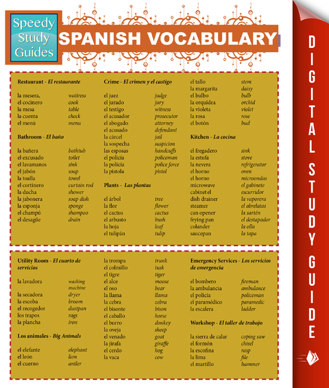 Spanish Vocabulary (Speedy Study Guides) - Speedy Publishing