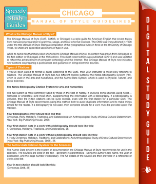 Chicago Manual Of Style Guidelines (Speedy Study Guides)