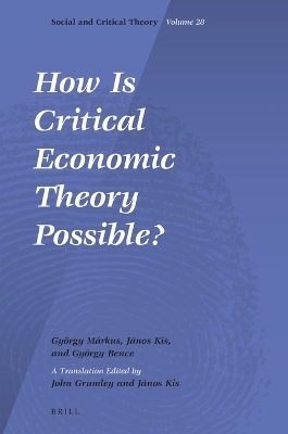 How Is Critical Economic Theory Possible? - György Márkus, János Kis, György Bence