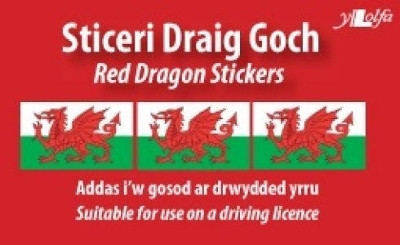 Sticeri Ddraig Goch / Red Dragon Stickers - Y Lolfa