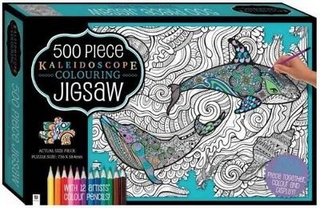 Kaleidoscope Colour-in Jigsaw with Pencils: Waves (UK)