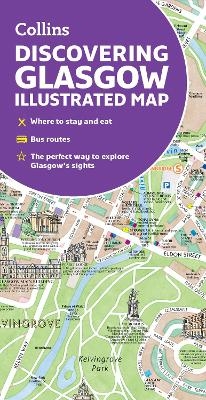Discovering Glasgow Illustrated Map - Dominic Beddow,  Collins Maps