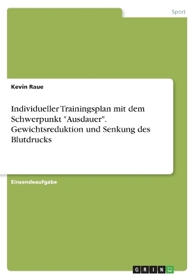 Individueller Trainingsplan mit dem Schwerpunkt 