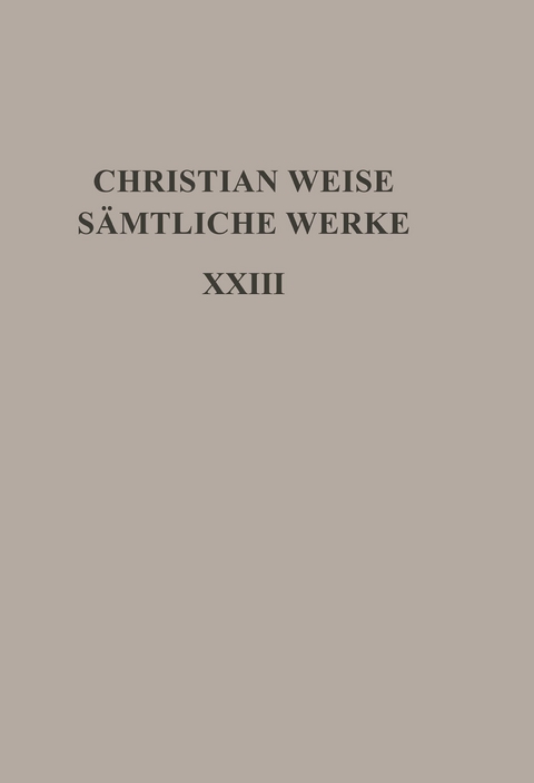 Politische Schriften I - Christian Weise