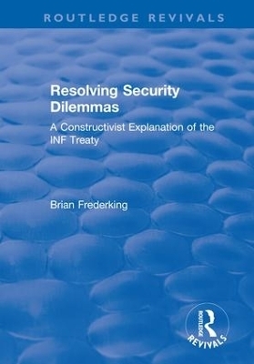 Resolving Security Dilemmas - Brian Frederking