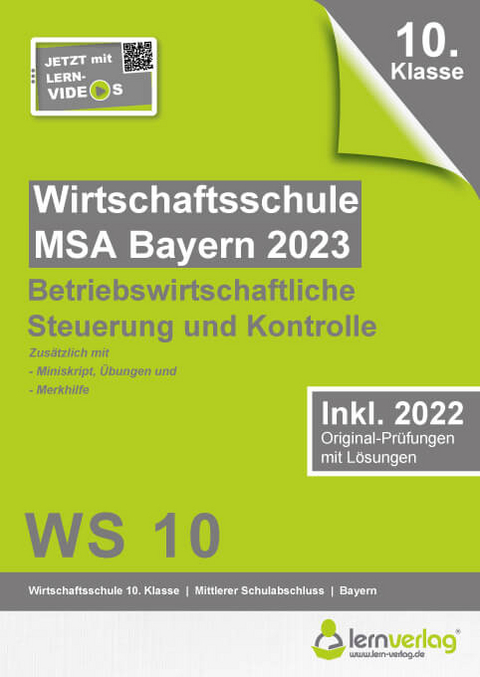 Original-Pr&uuml;fungen Wirtschaftsschule Bayern 2023 Betriebswirtschaftliche Steuerung und Kontrolle