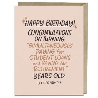 6-Pack Em & Friends Paying For Student Loans Years Old Birthday Cards