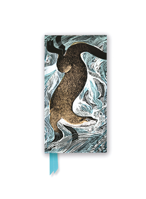 Angela Harding: Fishing Otter (Foiled Slimline Journal) - 