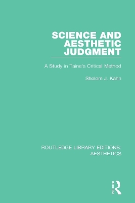 Science and Aesthetic Judgement - Sholom J. Kahn