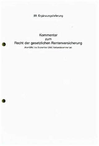 Kommentar zum Recht der gesetzlichen Rentenversicherung. Sozialgesetzbuch - SGB 87. Erg.