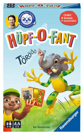 Ravensburger 20951 - Beweg dich schlau! Hüpf-O-Fant - für 2 bis 5 Kinder ab 4 Jahren – entwickelt mit der Felix-Neureuther-Stiftung 