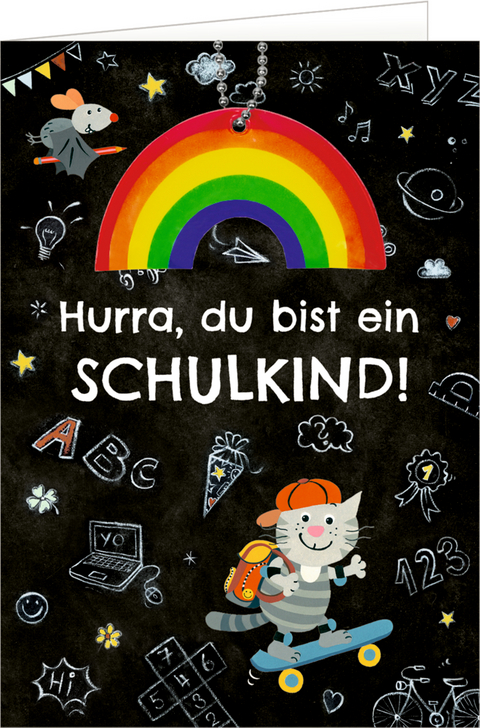Gru&szlig;karte - Hurra, du bist ein Schulkind!