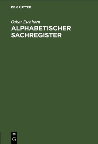 Alphabetischer Sachregister