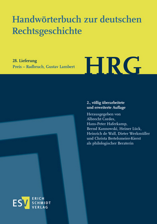 Handwörterbuch zur deutschen Rechtsgeschichte (HRG) – Lieferungsbezug – - - Lieferung 28: Preis – Radbruch, Gustav Lambert