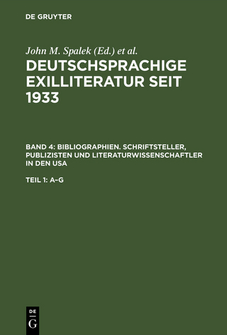 Bibliographien. Schriftsteller, Publizisten und Literaturwissenschaftler in den USA