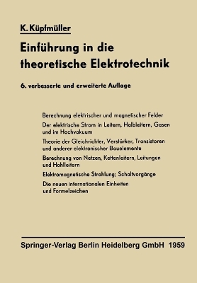 Einführung in die theoretische Elektrotechnik