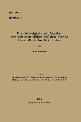 Die Genauigkeit der Angaben von relativen Höhen auf dem Monde Neue Werte für 163 Punkte