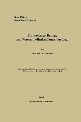 Ein weiterer Beitrag zur Wassermolluskenfauna des Iran - Ferdinand Starm&uuml;hlner