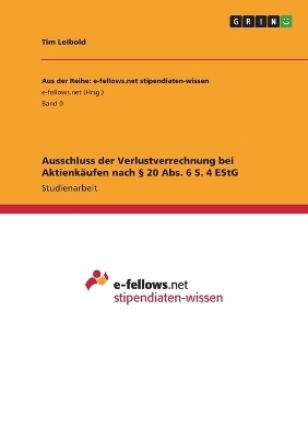 Ausschluss der Verlustverrechnung bei AktienkÃ¤ufen nach Â§ 20 Abs. 6 S. 4 EStG