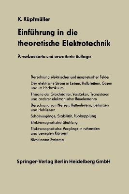Einf&uuml;hrung in die theoretische Elektrotechnik - Karl K&uuml;pfm&uuml;ller
