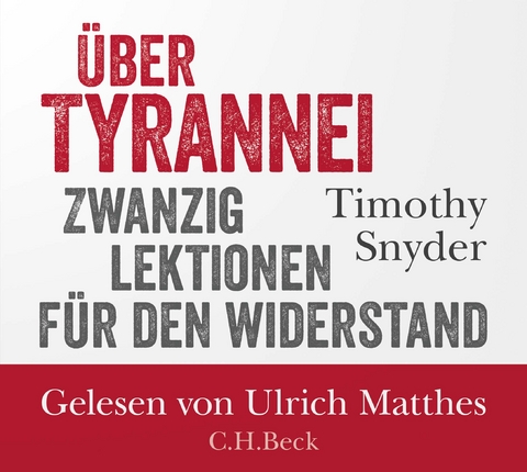 &Uuml;ber Tyrannei - Timothy Snyder
