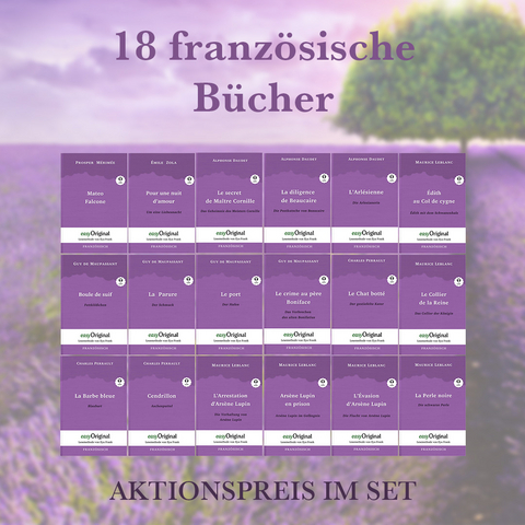 18 franz&ouml;sische B&uuml;cher (B&uuml;cher + Audio-Online) - Lesemethode von Ilya Frank - Maurice Leblanc, Guy de Maupassant, Prosper M&eacute;rim&eacute;e, &Eacute;mile Zola, Charles Perrault, Alphonse Daudet
