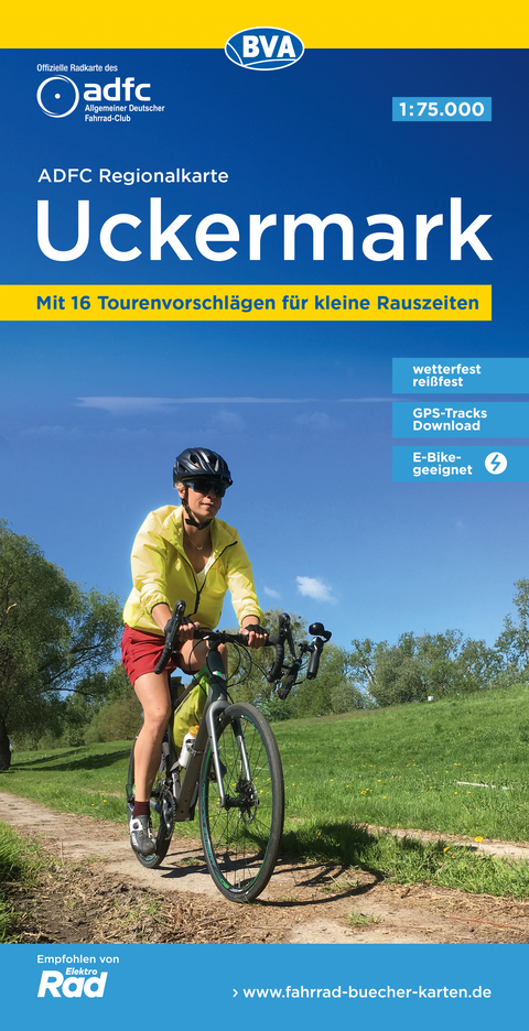 Uckermark, 1:75.000 [offizielle Karte des ADFC, Allgemeiner Deutscher Fahrrad-Club] - 