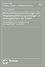 Wirksamkeitsvoraussetzungen von Teilgewinnabf&uuml;hrungsvertr&auml;gen im Vertragskonzern der GmbH - Florian Gro&szlig;mann