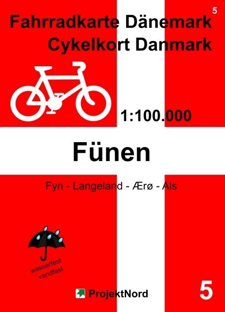 5 Fahrradkarte D&auml;nemark / Cykelkort Danmark 1:100.000 - F&uuml;nen - Jens Uwe Mollenhauer