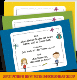 20 Postkarten mit den witzigsten Kinderspr&uuml;chen aus der Kita