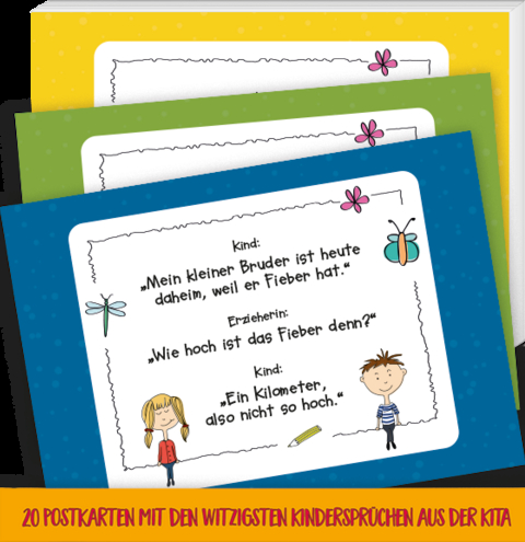 20 Postkarten mit den witzigsten Kinderspr&uuml;chen aus der Kita