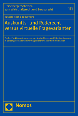Auskunfts- und Rederecht versus virtuelle Fragevarianten