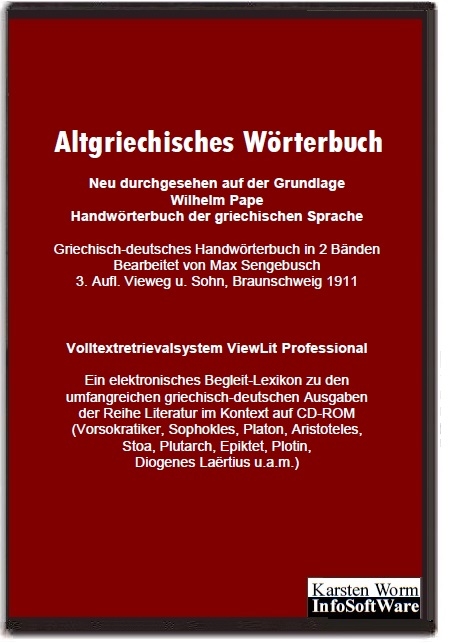 Altgriechisches W&ouml;rterbuch - Wilhelm Pape