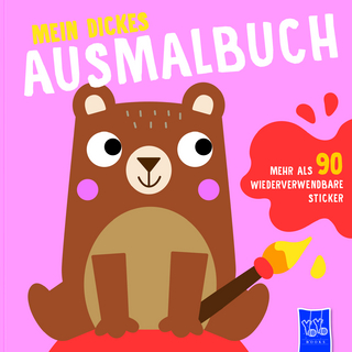 Mein dickes Ausmalbuch (Cover pink - Bär), m. 90 Beilage