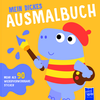 Mein dickes Ausmalbuch (Cover gelb - Nilpferd), m. 96 Beilage