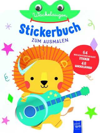 Wackelaugen Stickerbuch zum Ausmalen (Cover LÃ¶we)