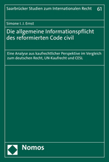 Die allgemeine Informationspflicht des reformierten Code civil - Simone I. J. Ernst