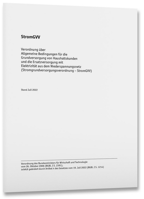 StromGVV &ndash; Stromgrundversorgungsverordnung
