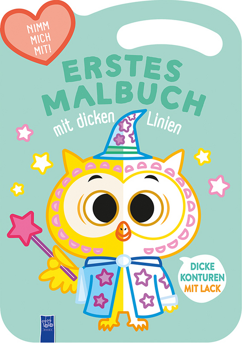 Erstes Malbuch mit dicken Linien - Cover gr&uuml;n (Eule)