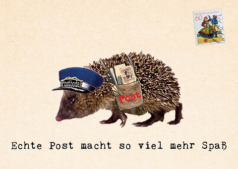 Weisheits-Postkarte Echte Post macht so viel mehr Spa&szlig;