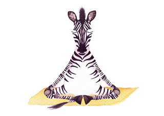 Postkarte Yoga-Zebra