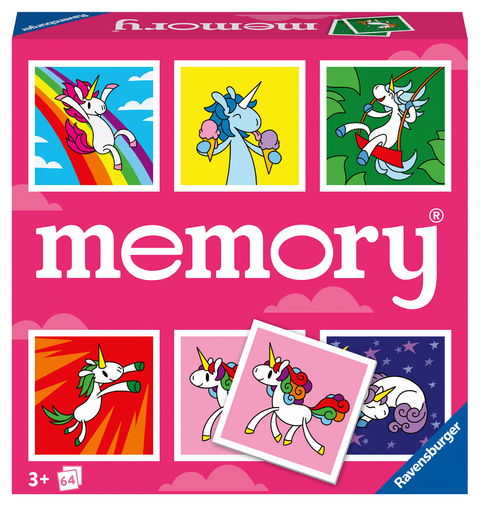 Ravensburger - 20999 - memory&reg; Einh&ouml;rner - der Spieleklassiker f&uuml;r Einhorn-Fans, Merkspiel f&uuml;r 2-8 Spieler ab 3 Jahren - William H. Hurter