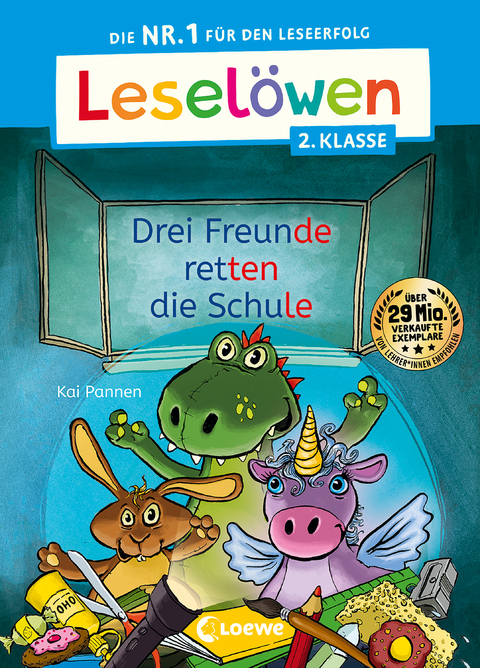 Lesel&ouml;wen 2. Klasse - Drei Freunde retten die Schule - Kai Pannen