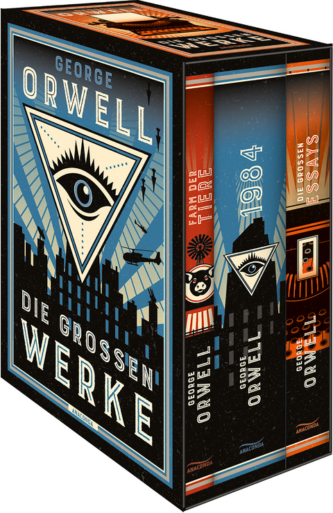 George Orwell, Die gro&szlig;en Werke. Farm der Tiere, 1984, Die gro&szlig;en Essays. Im Schuber - George Orwell