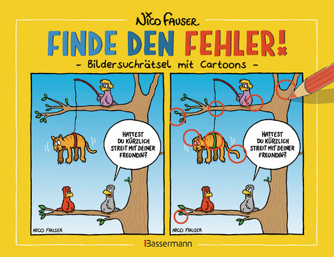 Finde den Fehler - Bildersuchr&auml;tsel mit Cartoons - Nico Fauser