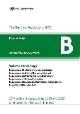 Approved Document B: Fire safety &ndash; Volume 1: Dwellings (2019 edition incorporating 2020 and 2022 amendments) -  HM Government