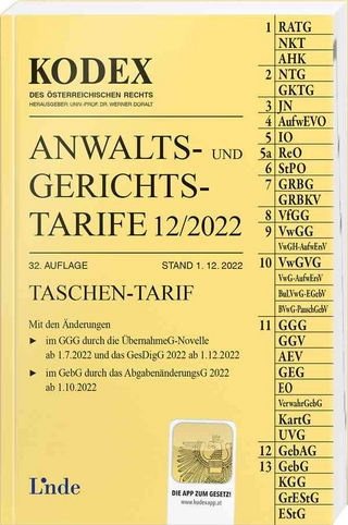 KODEX Anwalts- und Gerichtstarife 12/2022