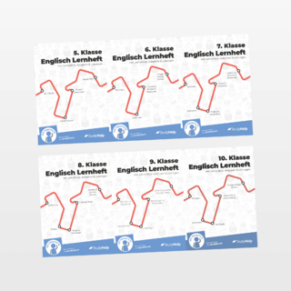 Englisch Lernhefte Set Klasse 5 bis 10 - Übungshefte inkl. Lernvideos + Aufgaben & Übungen - Für Klassenarbeiten, Prüfungen, Tests