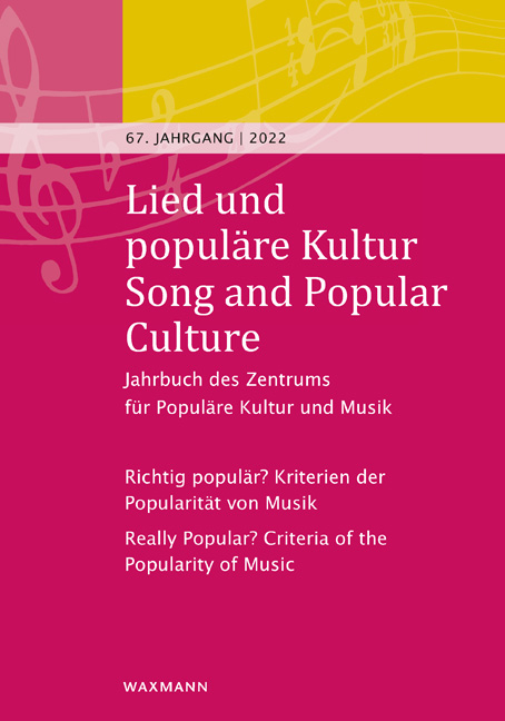 Lied und popul&auml;re Kultur / Song and Popular Culture - 